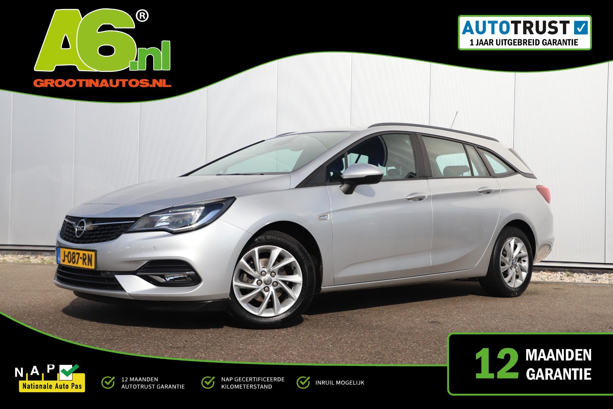 Opel Astra Sports Tourer 1.2 Edition 131PK Trekhaak Navigati, Voorwielaandrijving, Stof, 1199 cc, Met garantie (alle)