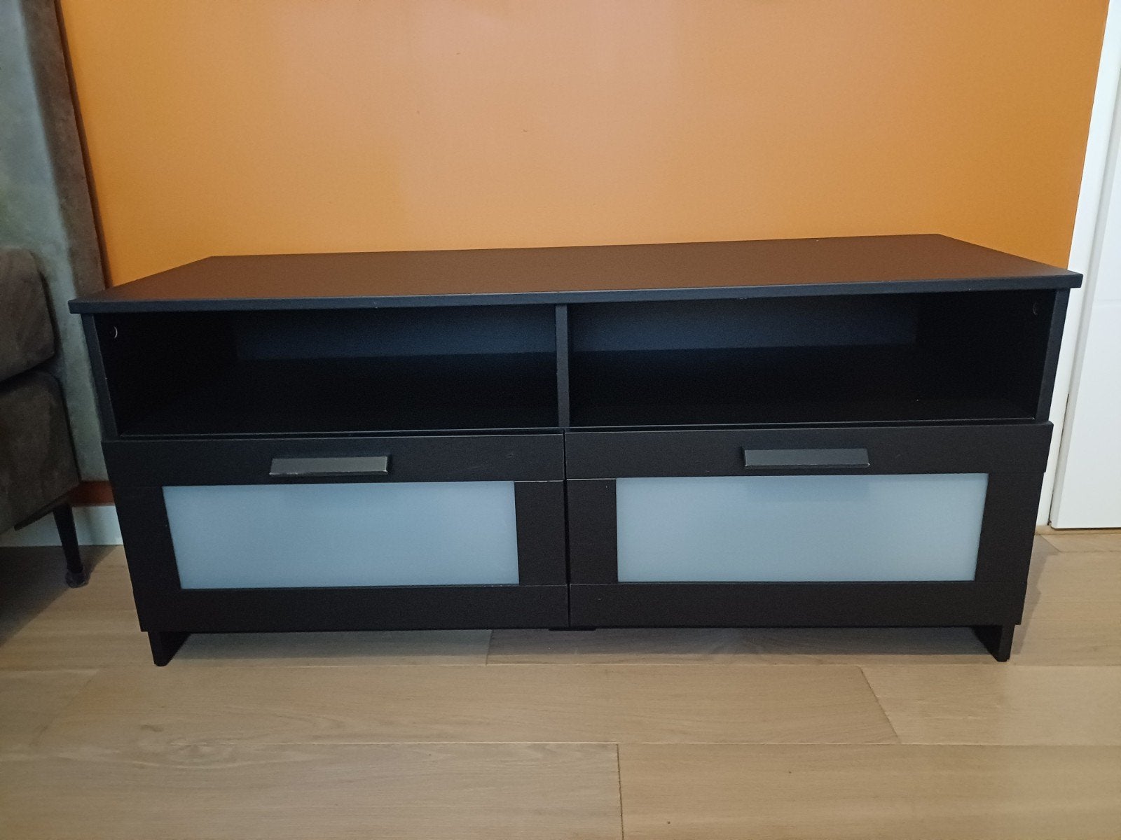 tv-meubel ikea Brimnes zwart, Huis en Inrichting, Kasten | Televisiemeubels, Ophalen, Modern minimalistisch, Gebruikt, 100 tot 150 cm