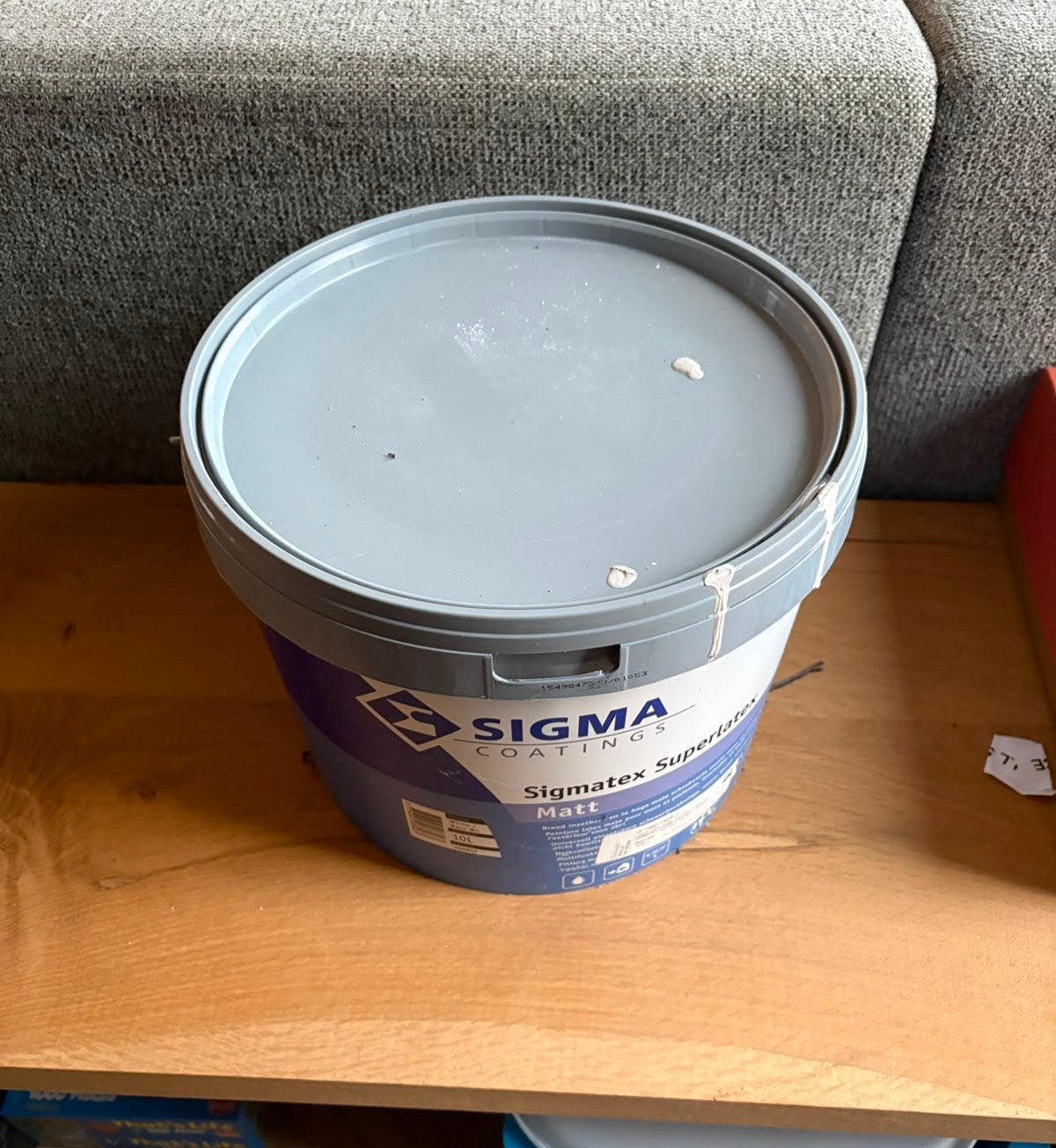 2 x 10 lt Sigma Sigmatex Superlatex Matt - French Linen Y087, Ophalen, Overige kleuren, Nieuw, Verf