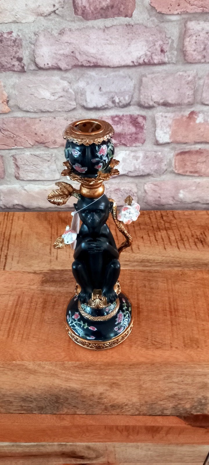Baroque Collection:Grote 25cm Zwarte Aap Kandelaar♥️NIEUW♥️, Baroque collection, 1446dt, Nieuw, Ophalen of Verzenden