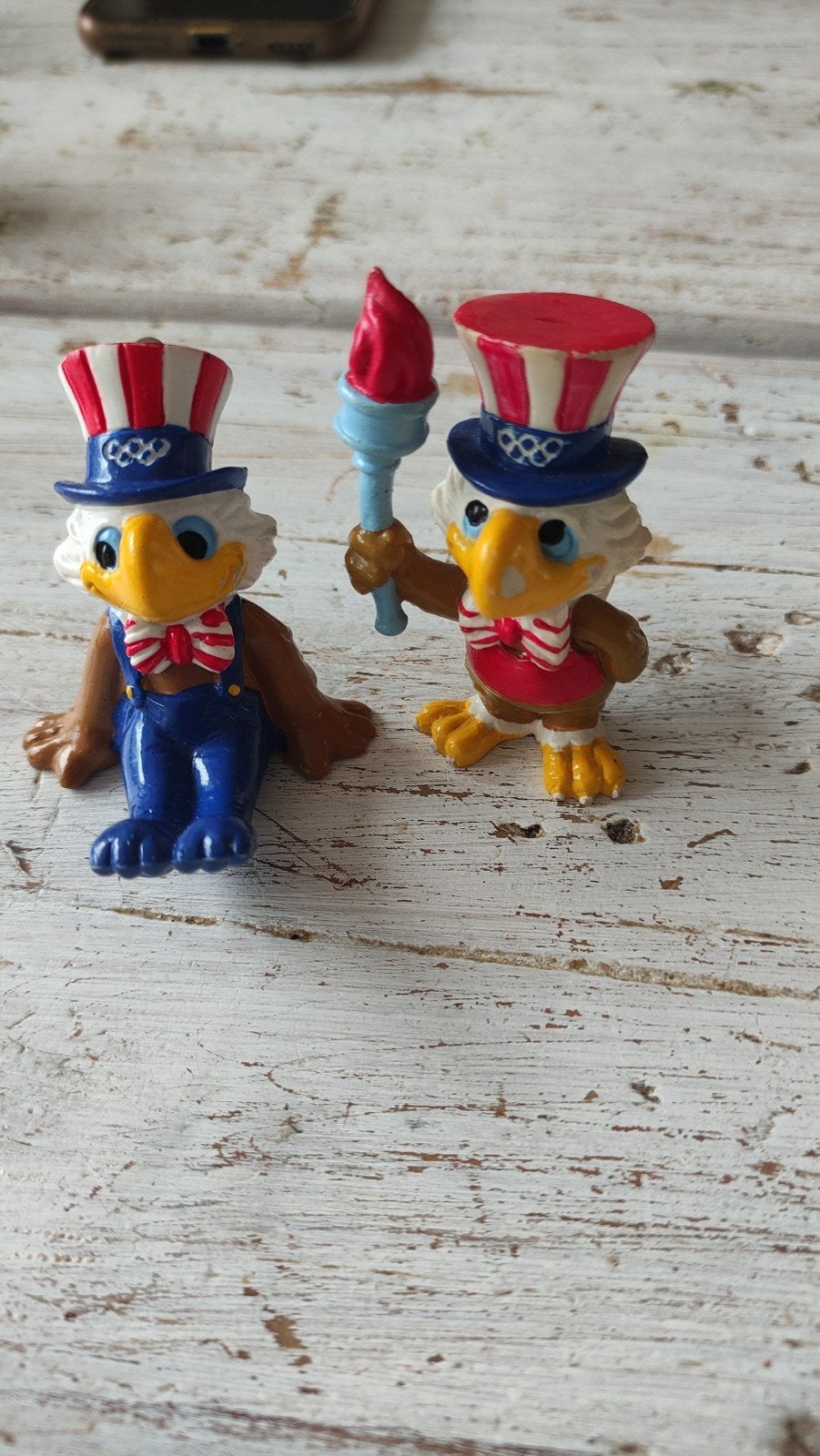 2 Vintage Sam the Eagle Mascottes Olympische Spelen 1984, Ophalen of Verzenden, Gebruikt