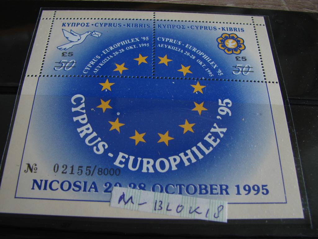 Cyprus blok 18 postfris cat 450,00, Ophalen of Verzenden, Buitenland