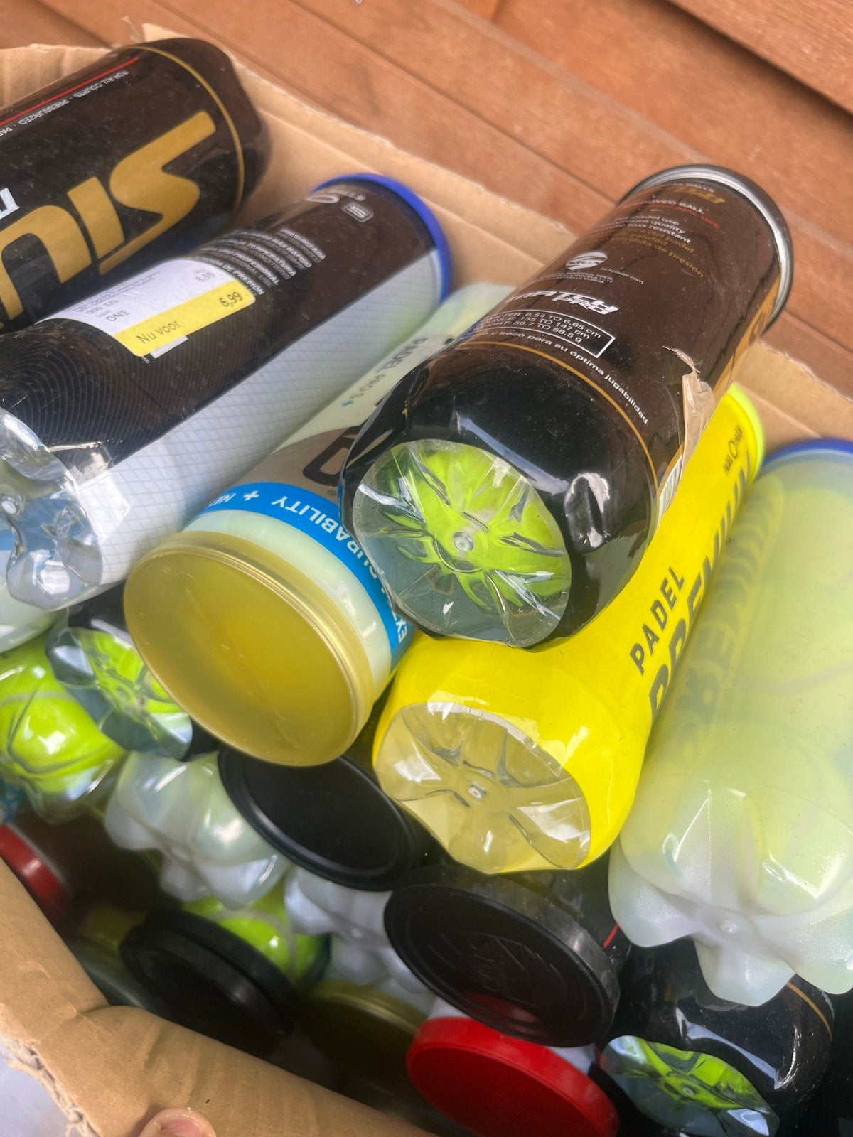 30 kokers padel ballen (Siux, Wilson) - Licht gebruikt, Ophalen of Verzenden, Gebruikt, Ballen, Wilson