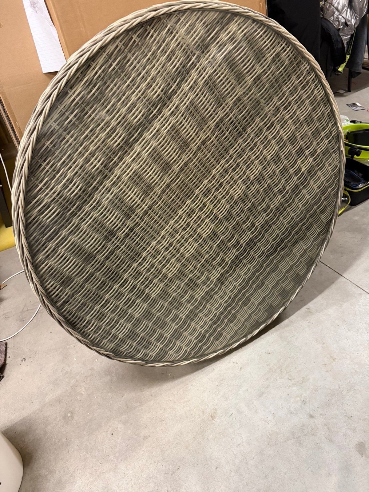 Wicker tuintafel blad 120cm rond met glasplaat, Ophalen, Roystore.nl@gmail.com, Nieuw, Roystore