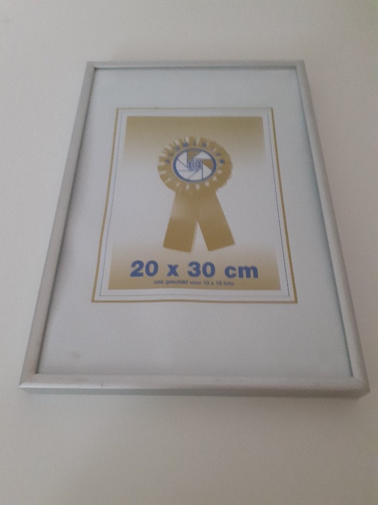Fotolijst* 20 x 30, aluminium lijst, Hangend, Gebruikt, Zilver, Metaal
