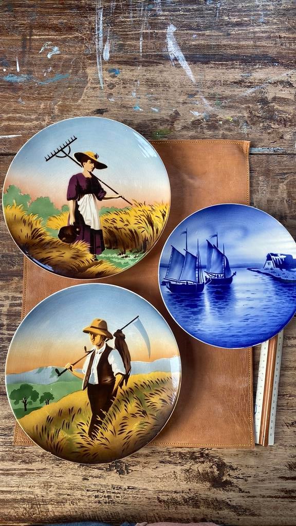 Drie art deco wandborden Villeroy et Boch, Antiek en Kunst, Ophalen of Verzenden