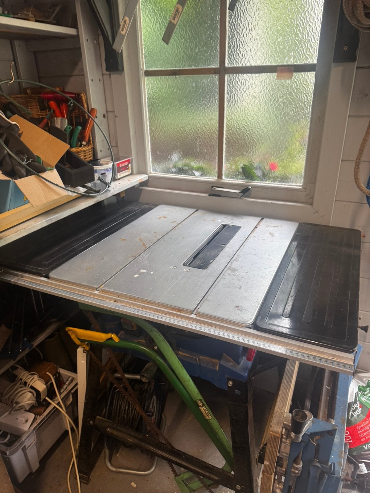 Scheppach hs110 tafelzaag nieuw staat, Ophalen, 70 mm of meer, Overige typen, Zo goed als nieuw