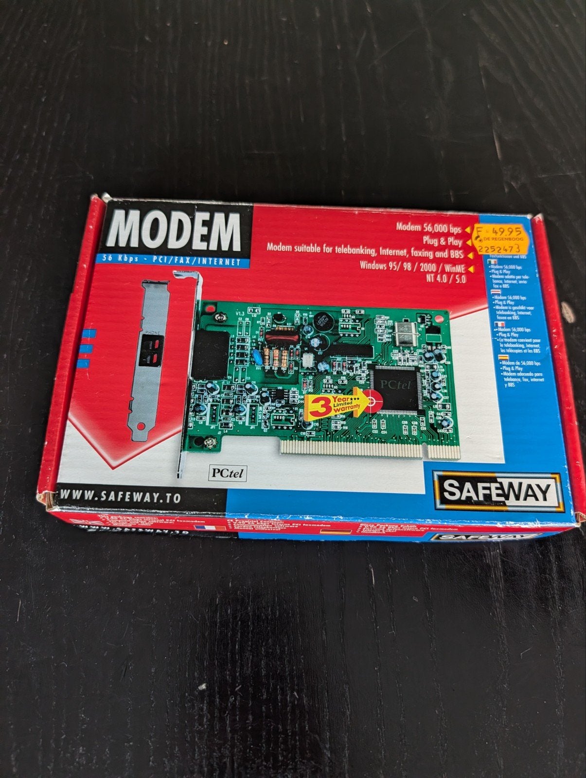 Safeway PCI Modem 56.000 kbps (nostalgie)- in originele doos, Ophalen of Verzenden, Nieuw, Router met modem, Safeway