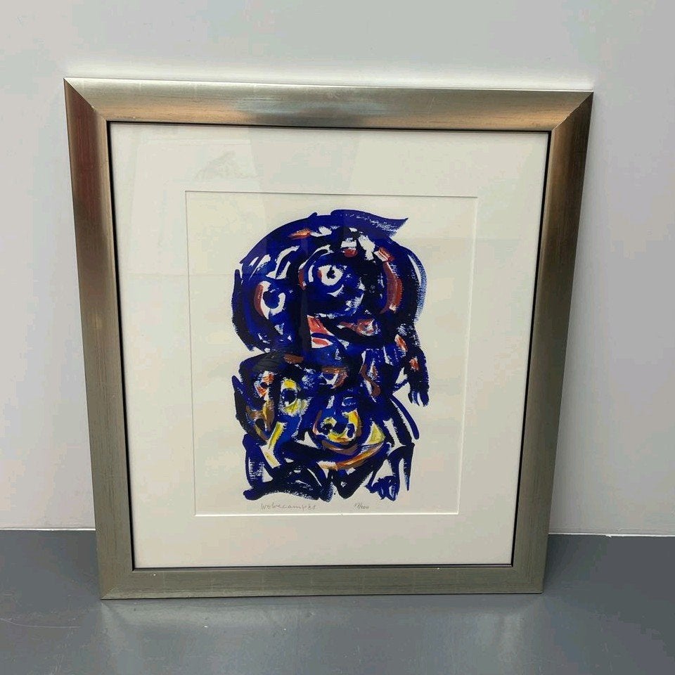 Wolvecamp - Zeefdruk - 57/200 - '88 - L80 B70, Antiek en Kunst, Gelimiteerde oplage, Ophalen of Verzenden, Abstract, Zeefdruk