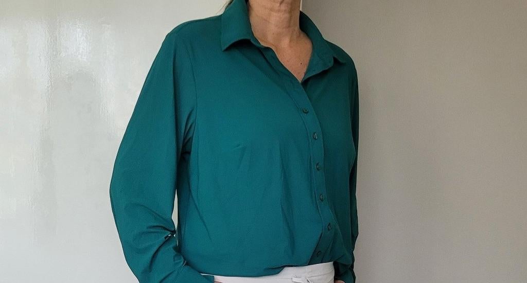 Studio Anneloes Poppy blouse XXL Petrol Travelstof, Studio Anneloes, Maat 46/48 (XL) of groter, Ophalen of Verzenden, Zo goed als nieuw