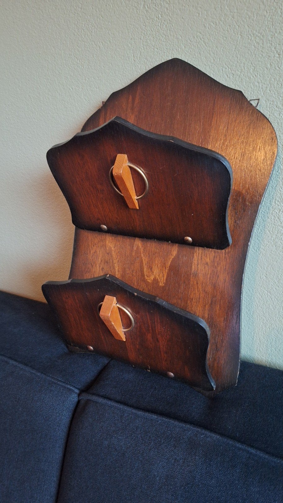 Vintage houten brievenhouder/wandrekje, Ophalen of Verzenden