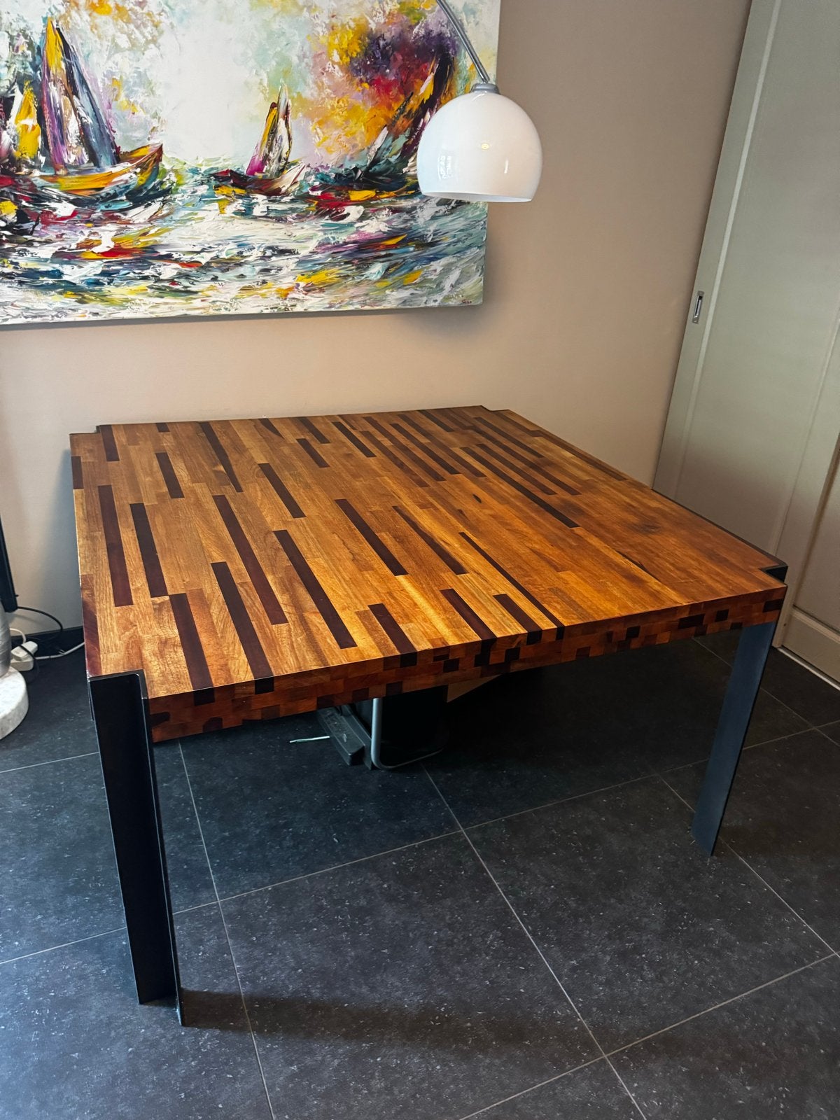 Linteloo Henk Vos eettafel 140x140 cm, Ophalen, 100 tot 150 cm, Vierkant, 200 cm of meer