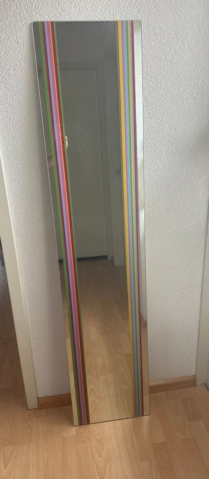 Vintage IKEA Bogen spiegel met kleurrijke strepen, Ophalen, Minder dan 50 cm, Gebruikt, 150 tot 200 cm
