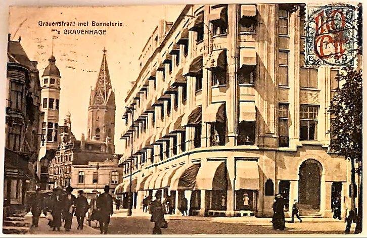 Den Haag 135, Gravenstraat met Bonneterie verstuurd 1917, Verzenden, Voor 1920, Gelopen, Zuid-Holland