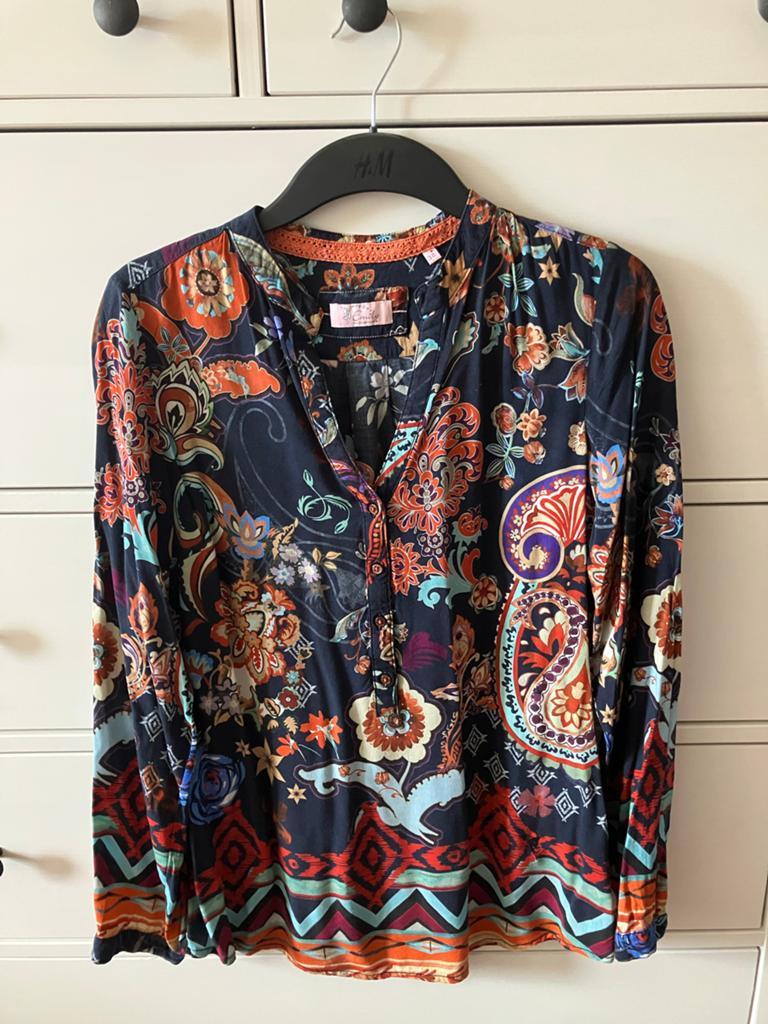 Emily van den Bergh blouse met paisley print 36/38, Ophalen of Verzenden, Zo goed als nieuw, Maat 38/40 (M), Overige kleuren