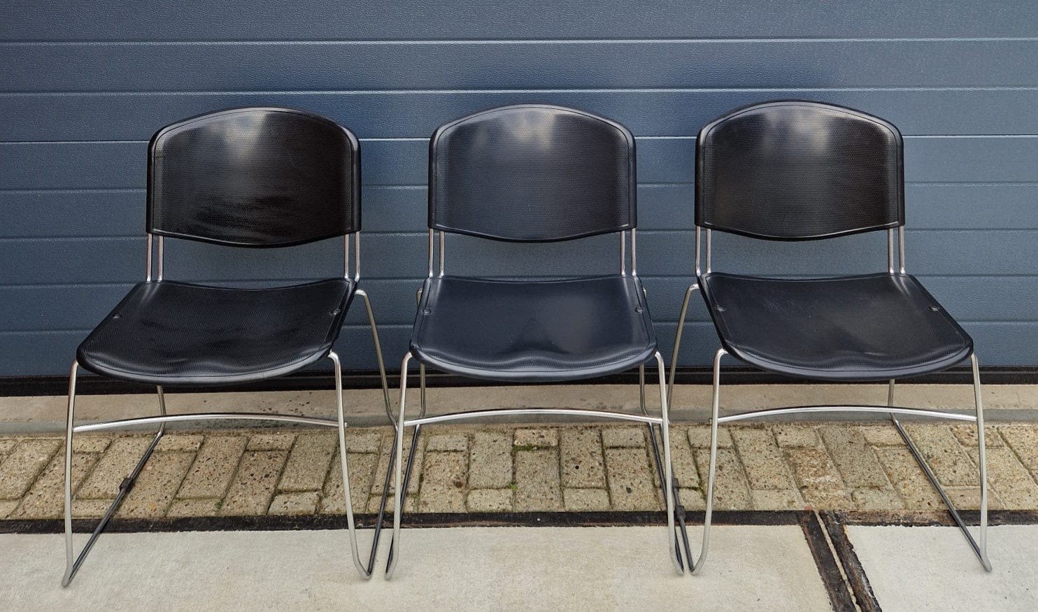 15 x Novaiso buisframe stoelen vergaderstoelen kantine cafe, Kunststof, Blauw, Ophalen of Verzenden, Zo goed als nieuw