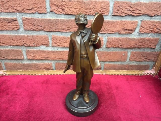 bronzen beeld van Vincent van Gogh, Antiek en Kunst, Kunst | Beelden en Houtsnijwerken, Gemerkt, Ophalen of Verzenden, Brons, Beeld