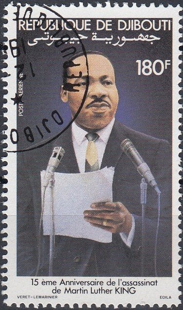 Djibouti- 1983-  Airmail- Martin Luther King- G, Verzenden, Gestempeld, Overige thema's