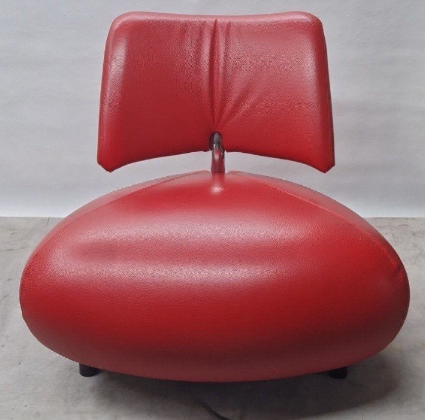 leolux Pallone Pa, Leer, Ophalen of Verzenden, Zo goed als nieuw, Rood