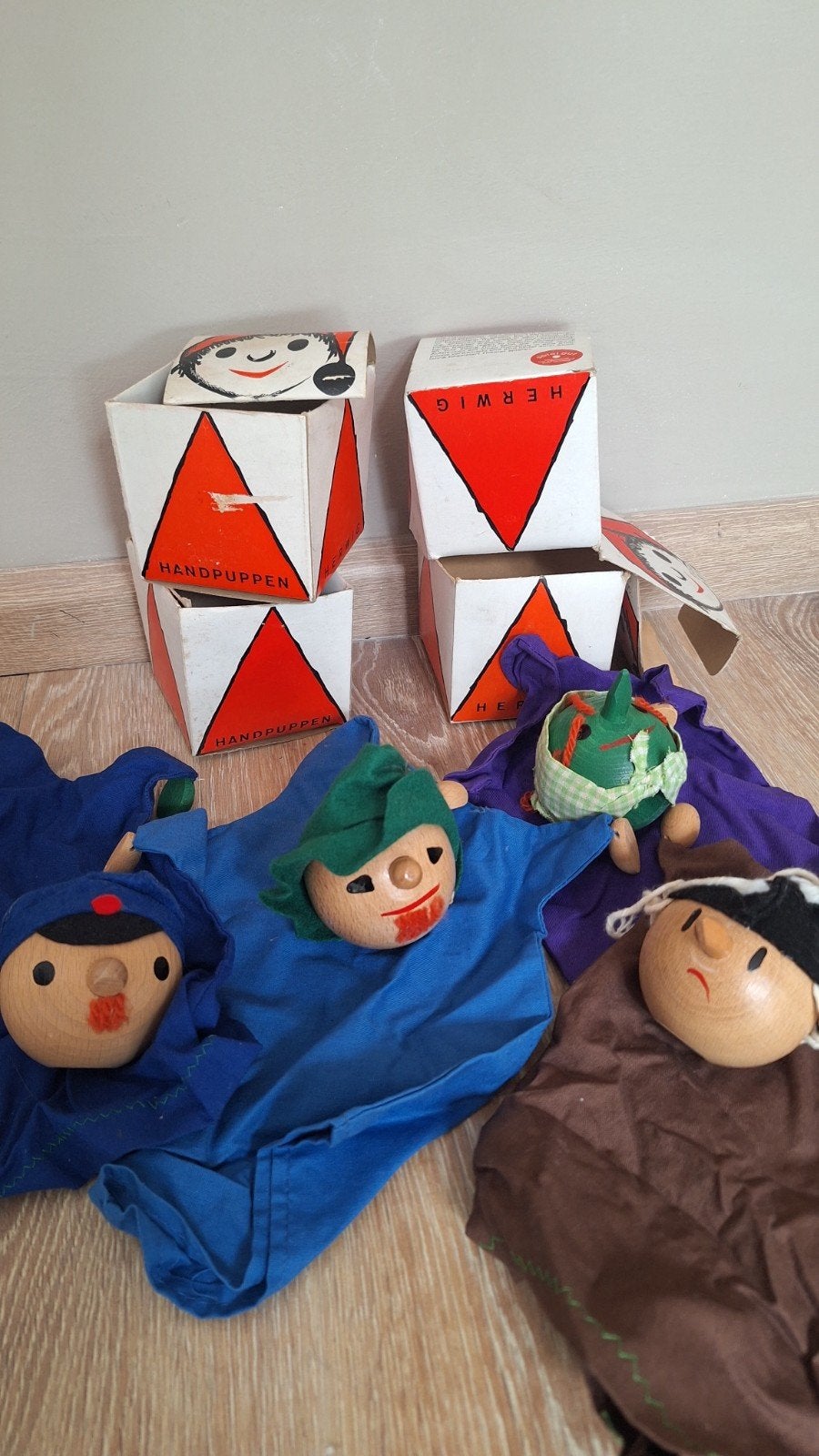 Herwig Handpuppen Spiel Gut handpoppen hout, Ophalen of Verzenden, Gebruikt, Pop