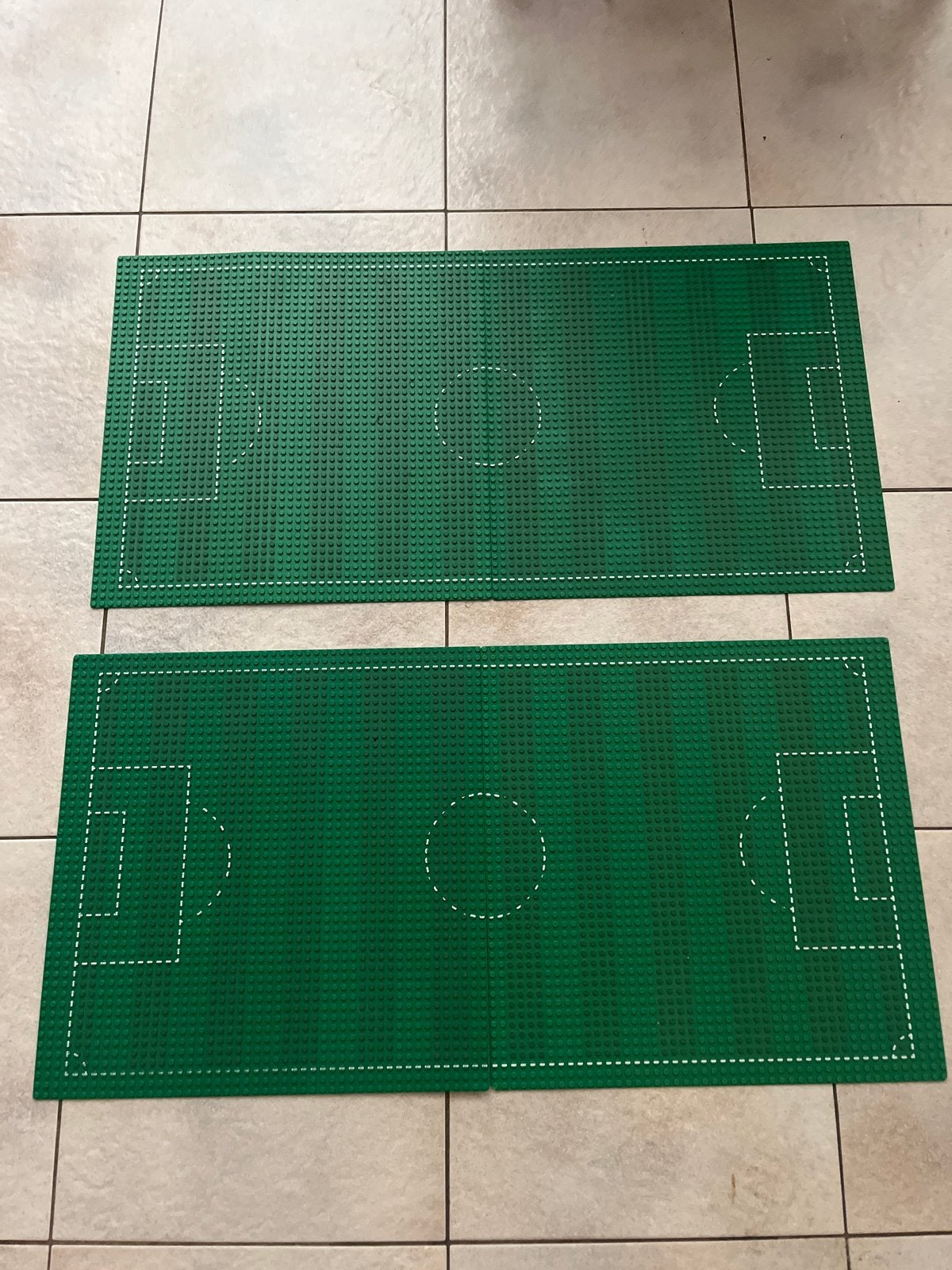 LEGO Voetbalvelden - 2 Groene Grondplaten, Gebruikt, Overige thema's, Lego, Ophalen of Verzenden
