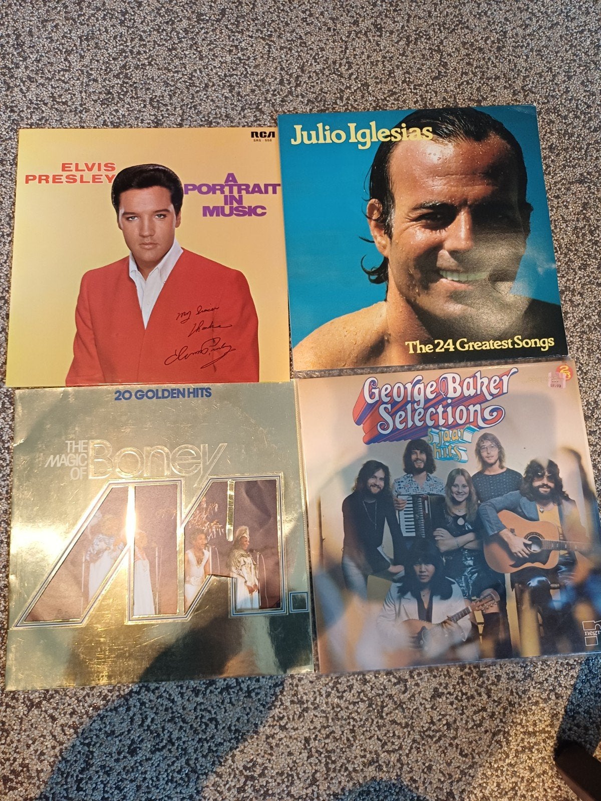 Diverse LP's: Elvis, Julio Iglesias, Boney M, George Baker, Ophalen, 1970 - 1979, Gebruikt, 12 inch
