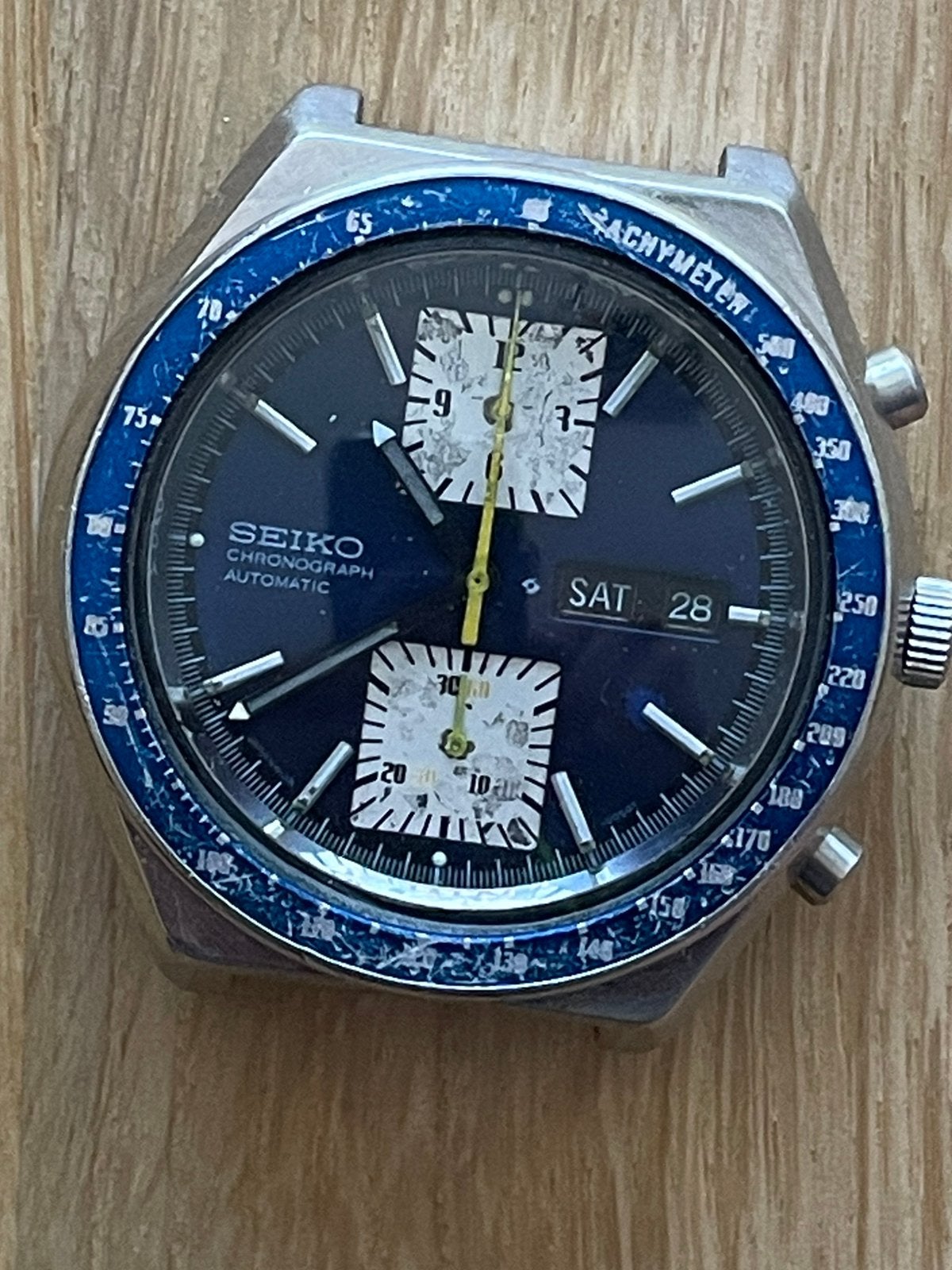 Seiko 6138 kakume chronograph., Sieraden, Tassen en Uiterlijk, Horloges | Heren, Gebruikt, Staal, Polshorloge, Ophalen of Verzenden