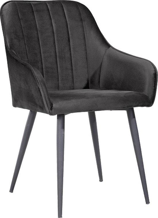 Eetkamerstoel Velvet Zwart, Ophalen, Zo goed als nieuw, Zwart, Eén