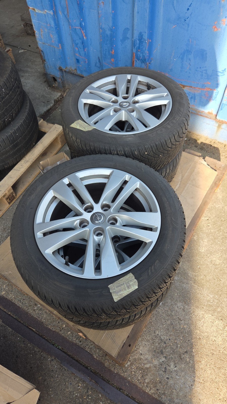 Velgenset Opel 5x105 tpms met All Season banden, Ophalen, Gebruikt