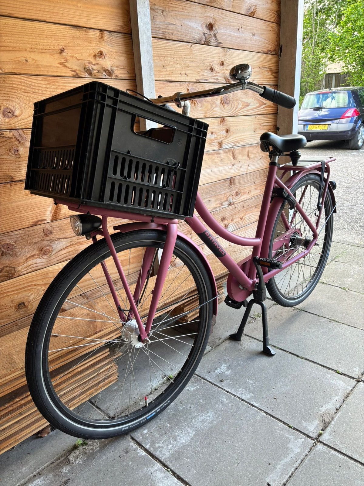 Batavus damesfiets met krat - Zo goed als nieuw, Fietsen en Brommers, Fietsen | Dames | Damesfietsen, Ophalen, Terugtraprem, Batavus