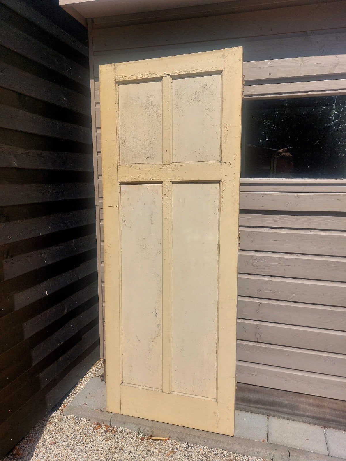Gratis: Oude houten binnendeuren met panelen. 2 stuks, Ophalen, Gebruikt, 80 tot 100 cm, Binnendeur