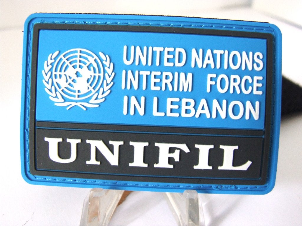 Embleem,Patch,PVC,Unifil,Intrim,Force,3D,Lebanon, Verzamelen, Verzenden, Landmacht, Nederland, Embleem of Badge