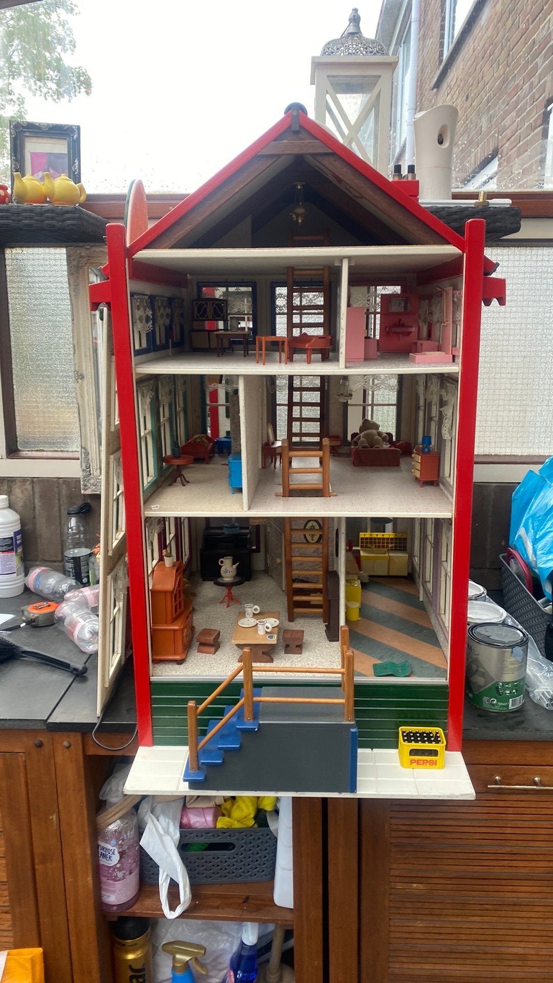 Mooi en uniek  grachten pant popen huis, Ophalen, Zo goed als nieuw, Poppenhuis