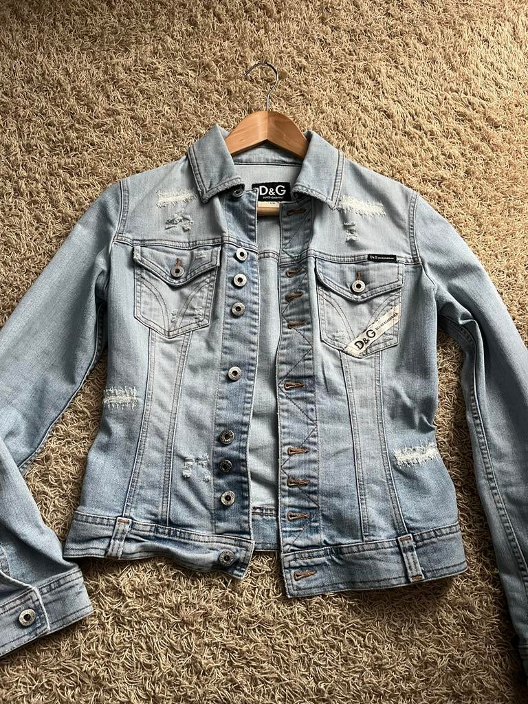 Dolce & Gabbana spijkerjasje XS - Nieuwstaat, Ophalen of Verzenden, Zo goed als nieuw, Maat 34 (XS) of kleiner, Blauw