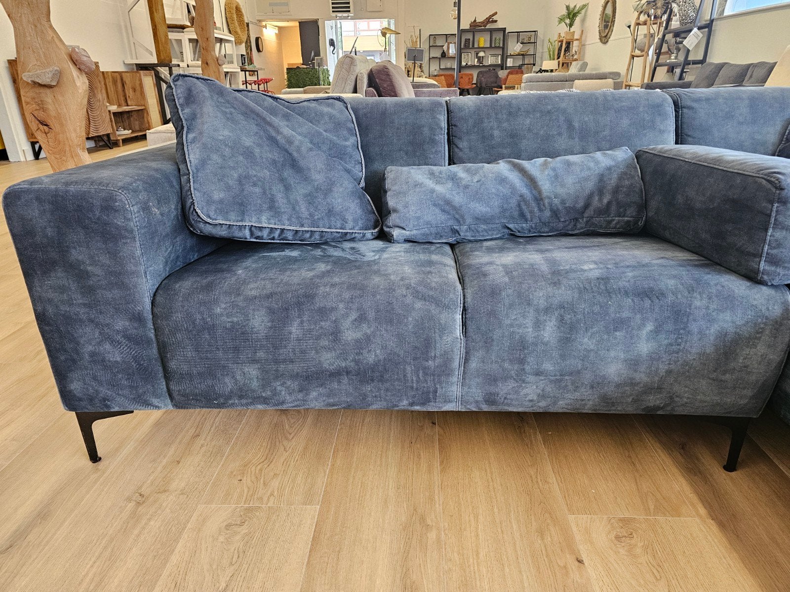 Hoekbank - Velours - Petrol, Zo goed als nieuw, Info@homefriesland.nl, Kelvinstraat 6 8912BA, Home Friesland