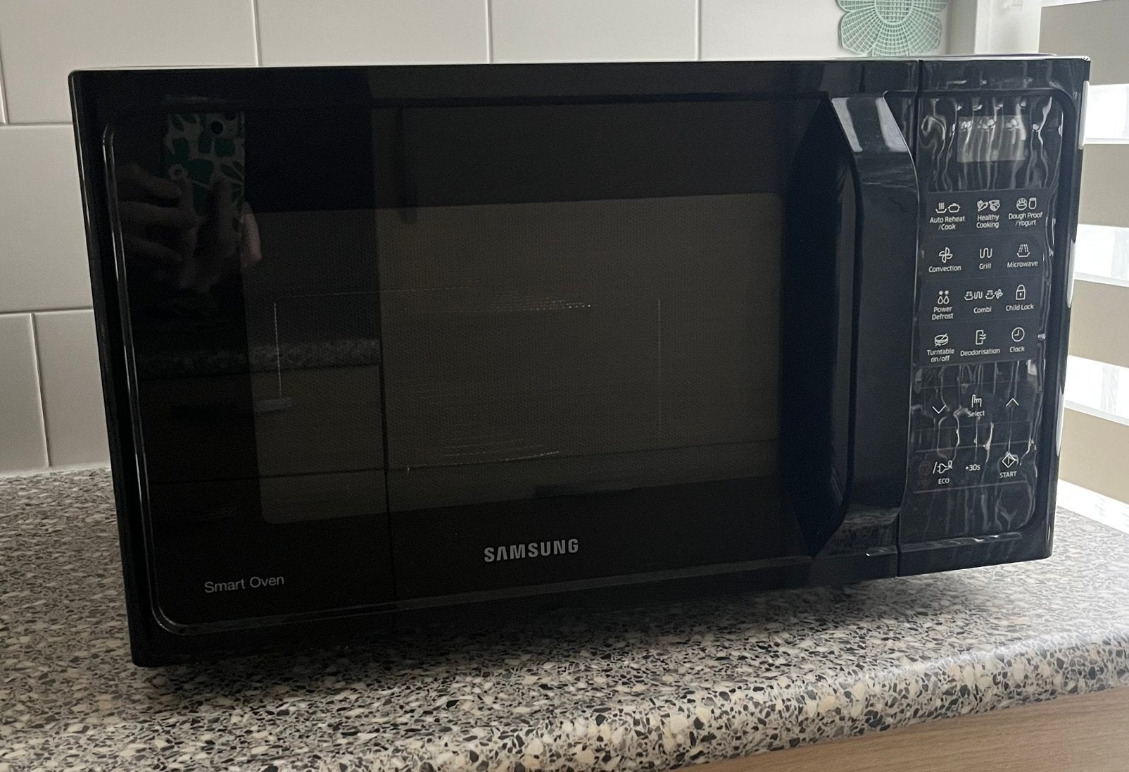 Samsung Smart Oven combimagnetron – zwart, Ophalen, Combimagnetron, Zo goed als nieuw, Draaiplateau