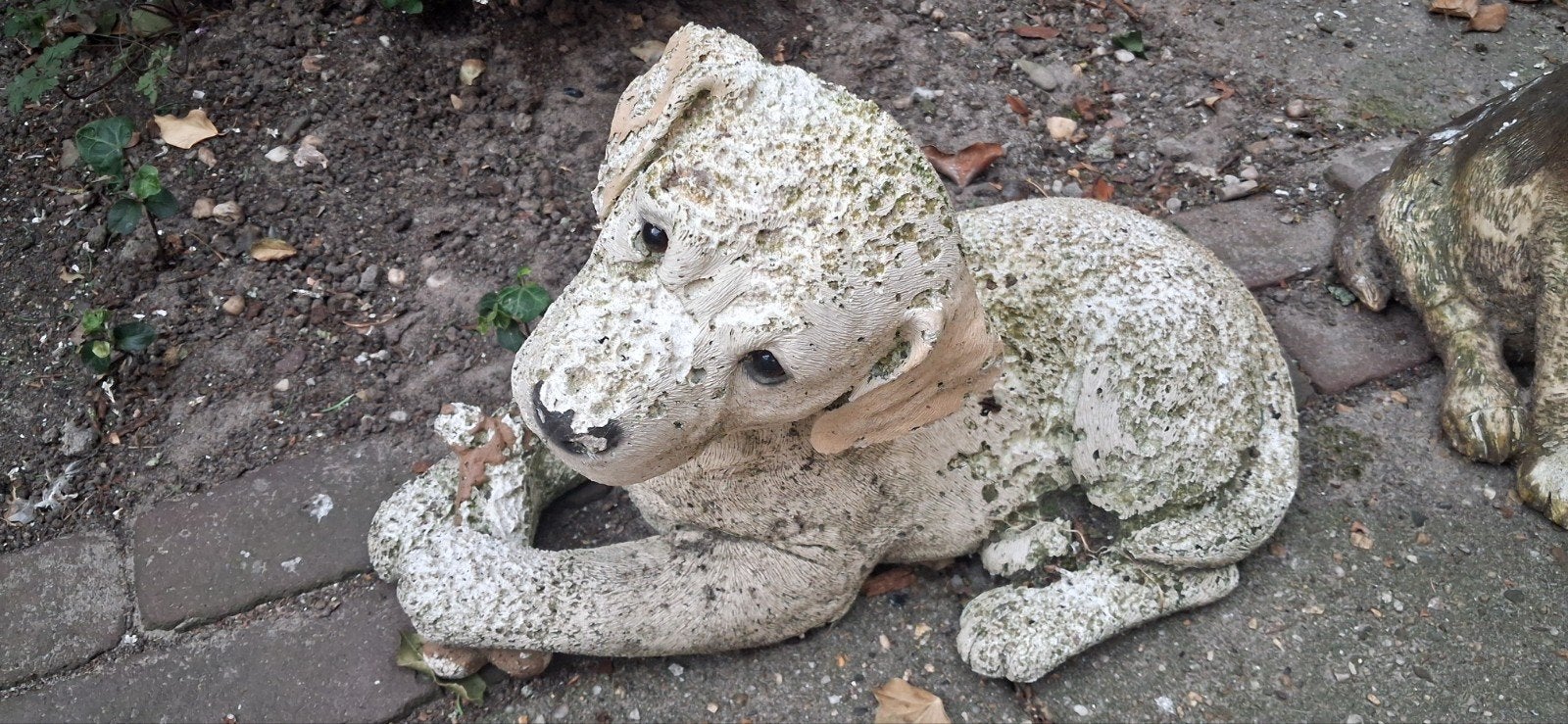2 tuinbeelden van honden, Tuin en Terras, Tuinbeelden, Ophalen, Gebruikt, Beton, Dierenbeeld