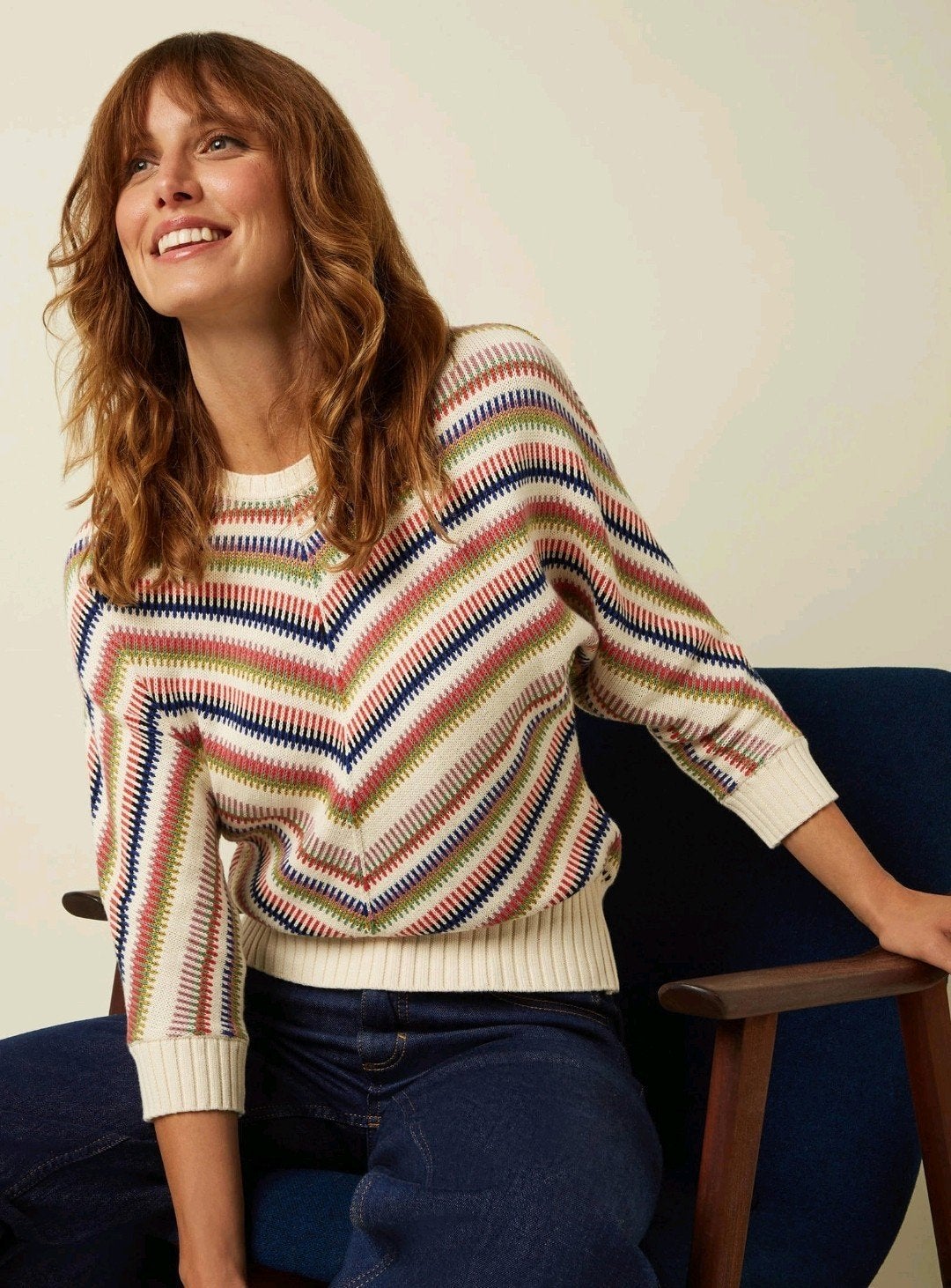 King Louie L Daria Top Celastaanlo gestreepte trui, Kleding | Dames, Tops, Ophalen of Verzenden, Nieuw, Lange mouw