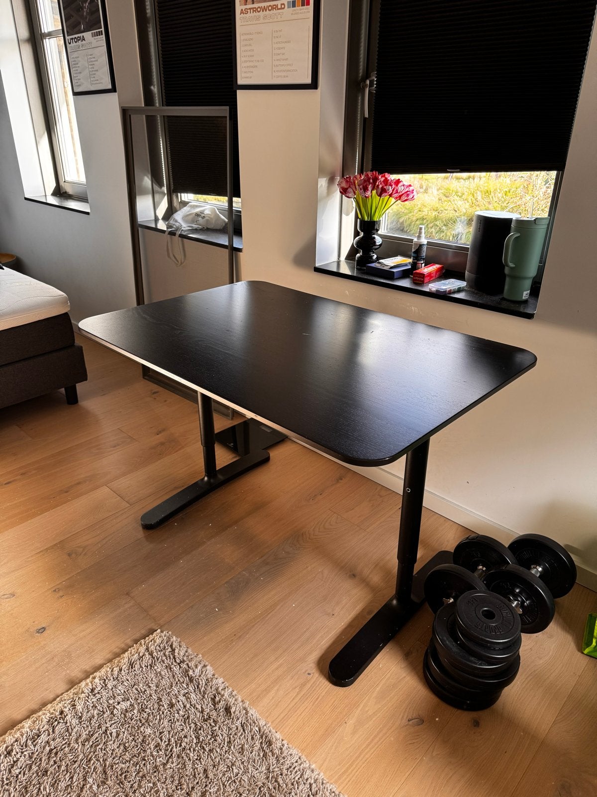 IKEA BEKANT bureau 80x120 - Gebruikt met gebruikssporen, Huis en Inrichting, Ophalen, Zwart, Gebruikt, IKEA