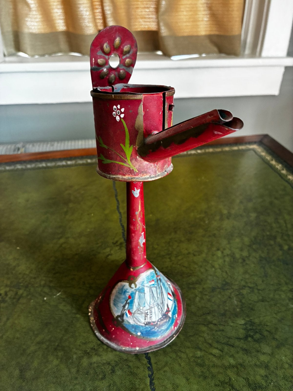Mooie antieke olielamp / snotneus, Antiek en Kunst, Antiek | Kandelaars, Ophalen of Verzenden