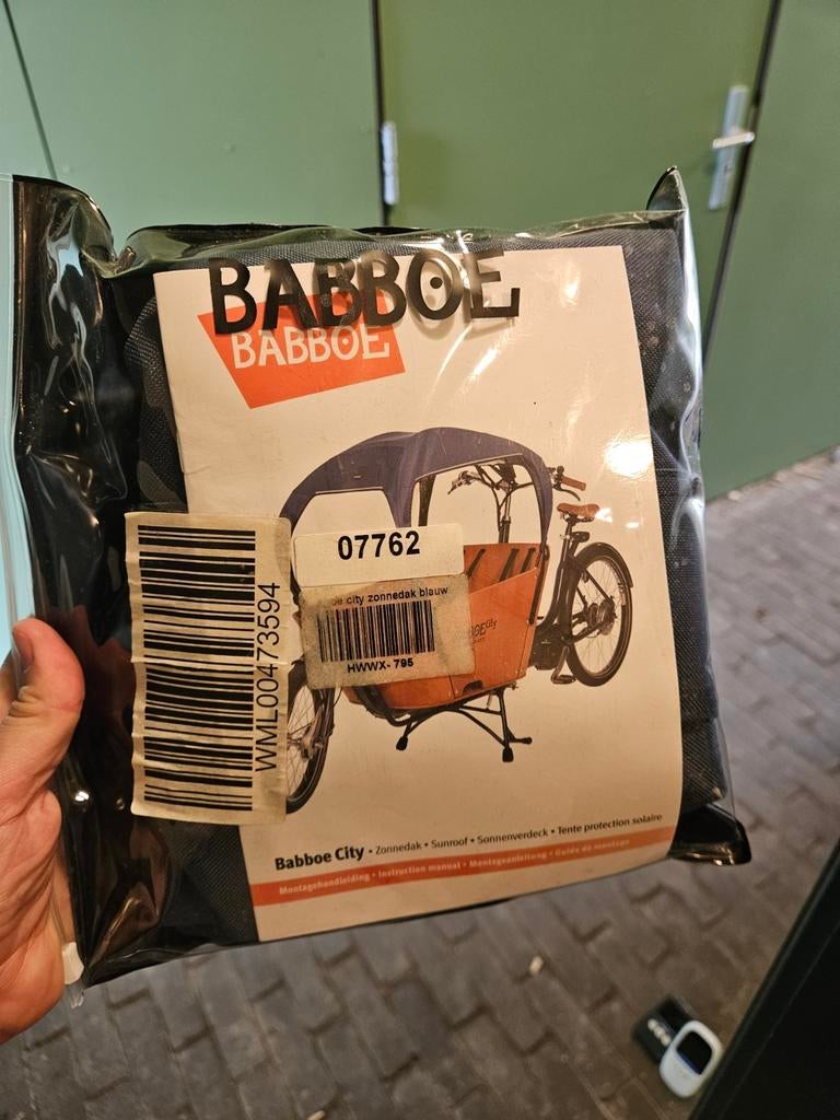 Babboe City Zonnedak Blauw - Bescherming voor Bakfiets, Overige merken, Huif, Nieuw, Ophalen of Verzenden