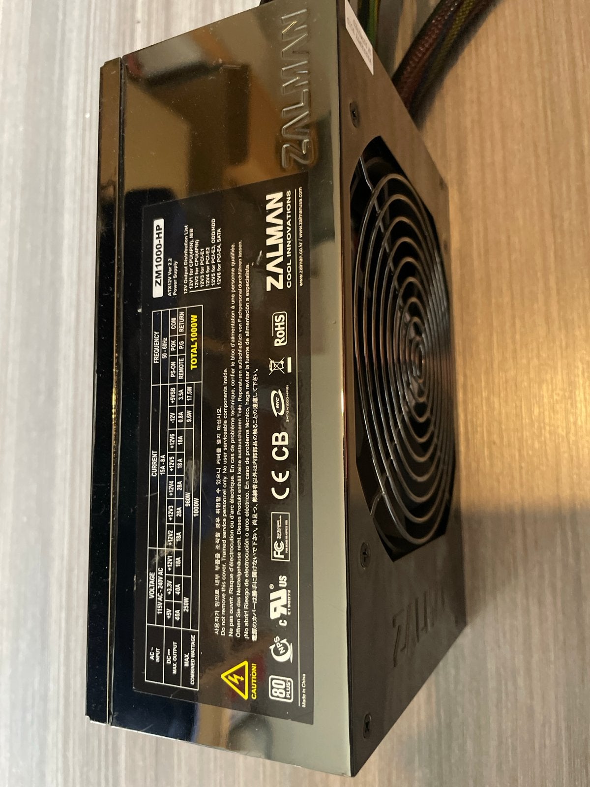 Zalman ZM1000-HP 1000W PC Voeding, Ophalen of Verzenden, Zo goed als nieuw