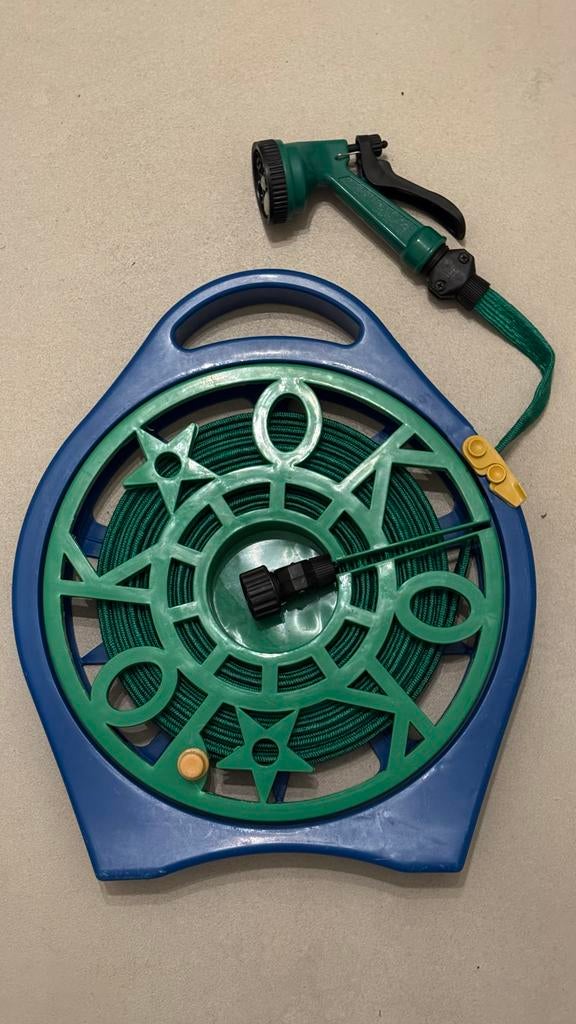 15 meter tuinslanghaspel met spuitpistool, Tuin en Terras, Tuinslangen, Ophalen of Verzenden, Zo goed als nieuw, Tuinslanghaspel