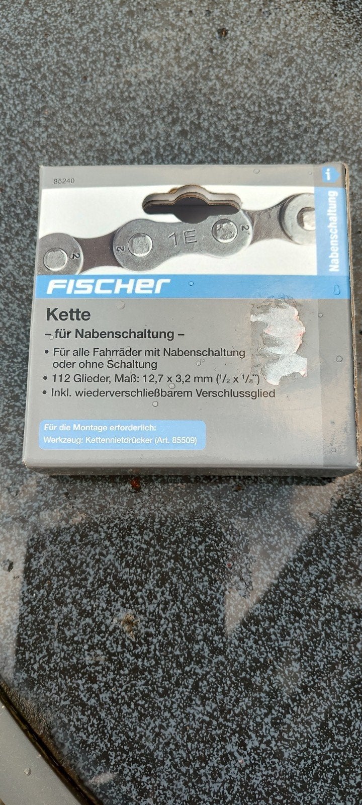 Fietsketting voor fiets met en zonder naafversnelling, Ophalen, Fischer, Overige materialen, Nieuw