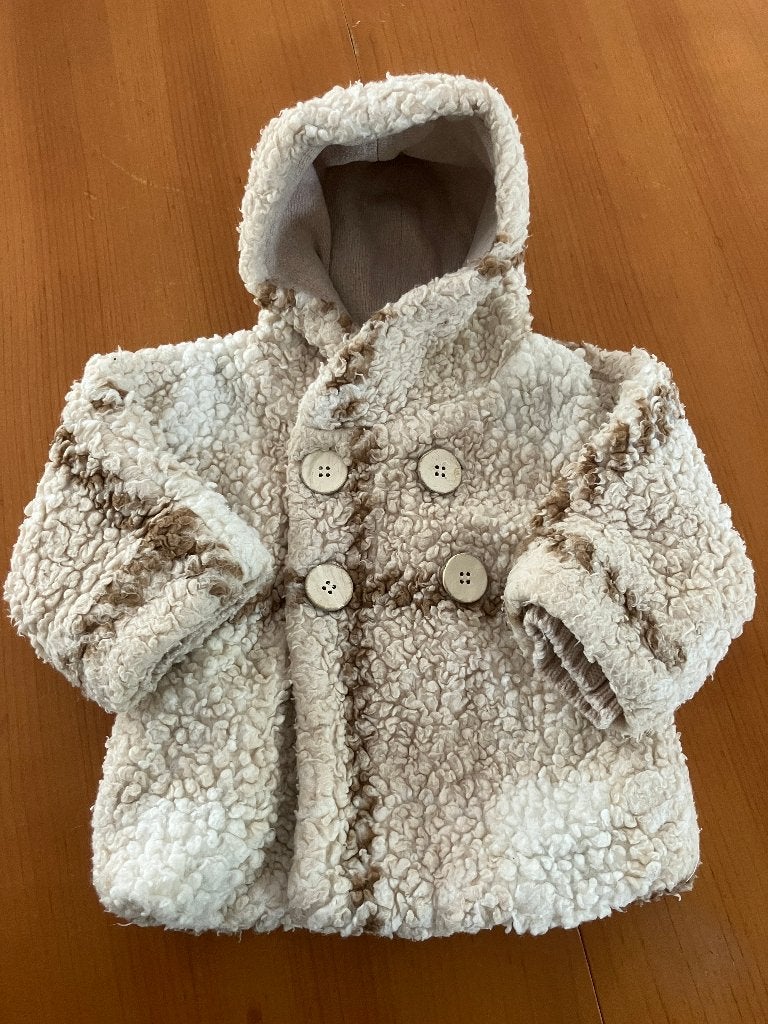 Warme ‘teddy’ winter jas – baby maat 74, Ophalen of Verzenden, Gebruikt, Jongetje of Meisje, Jasje