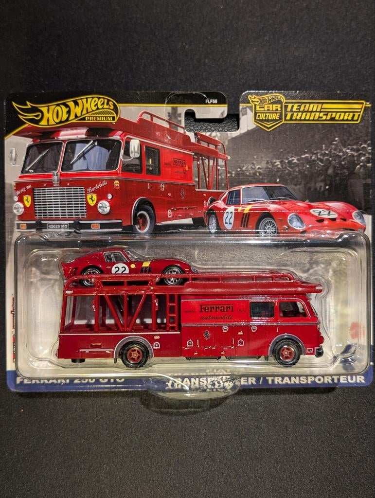 Hot Wheels Ferrari Team Transport Fiat Bartoletti + 250 GT0, Hobby en Vrije tijd, Modelauto's | Overige schalen, Ophalen of Verzenden