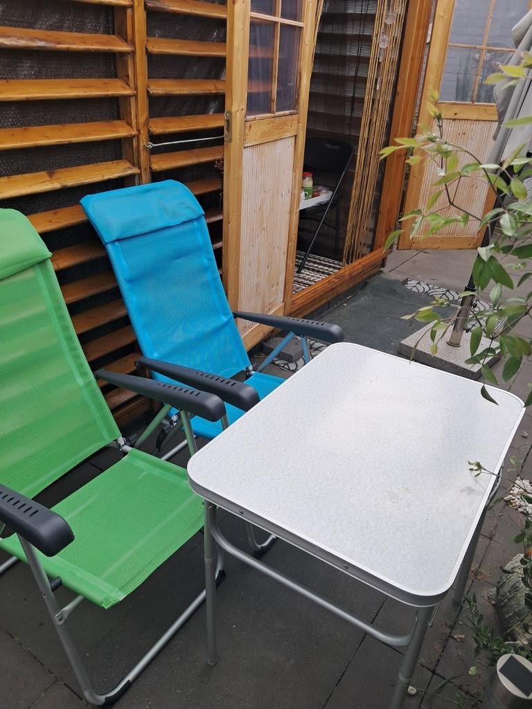 Camping setje, Ophalen, Zo goed als nieuw, Campingstoel