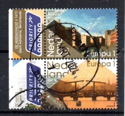 ‹(•¿•)› nl # m0254  europa water tab combinatie, Verzenden, Na 1940, Gestempeld