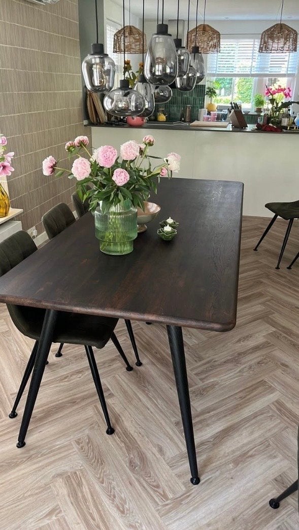 Stijlvolle eettafel met 8 stoelen - Modern design, Huis en Inrichting, Tafels | Eettafels, Ophalen, 100 tot 150 cm, 200 cm of meer