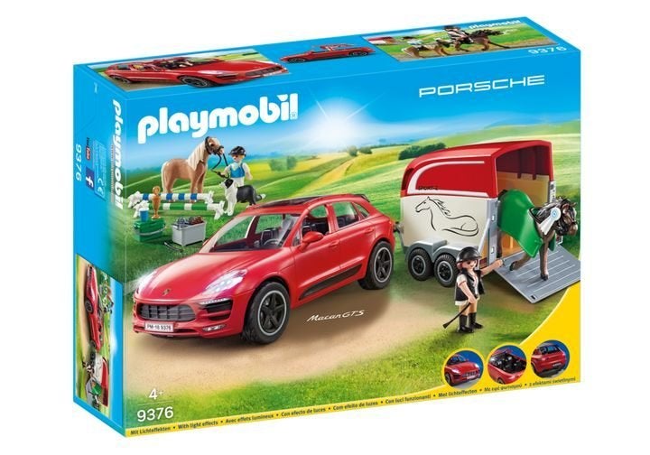 9376 Porsche Macan met paardentrailer, Kinderen en Baby's, Speelgoed | Playmobil, Ophalen of Verzenden, Nieuw, Complete set